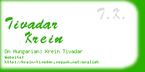 tivadar krein business card